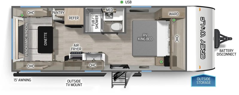 2026 FOREST RIVER GREY WOLF 20RDSE Floorplan