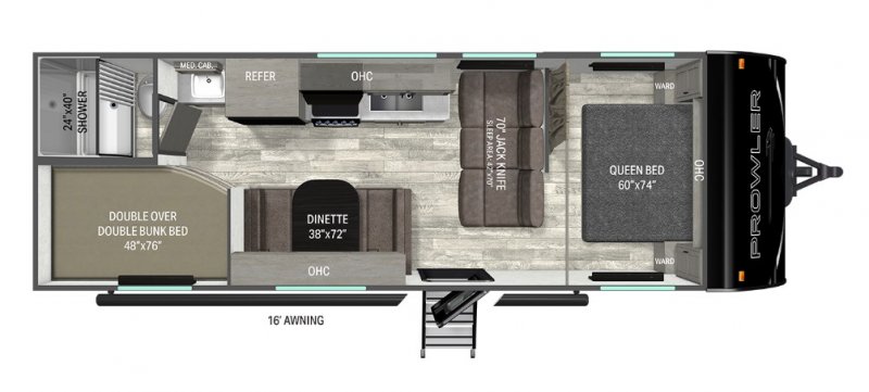 2026 HEARTLAND PROWLER 2600BH Floorplan