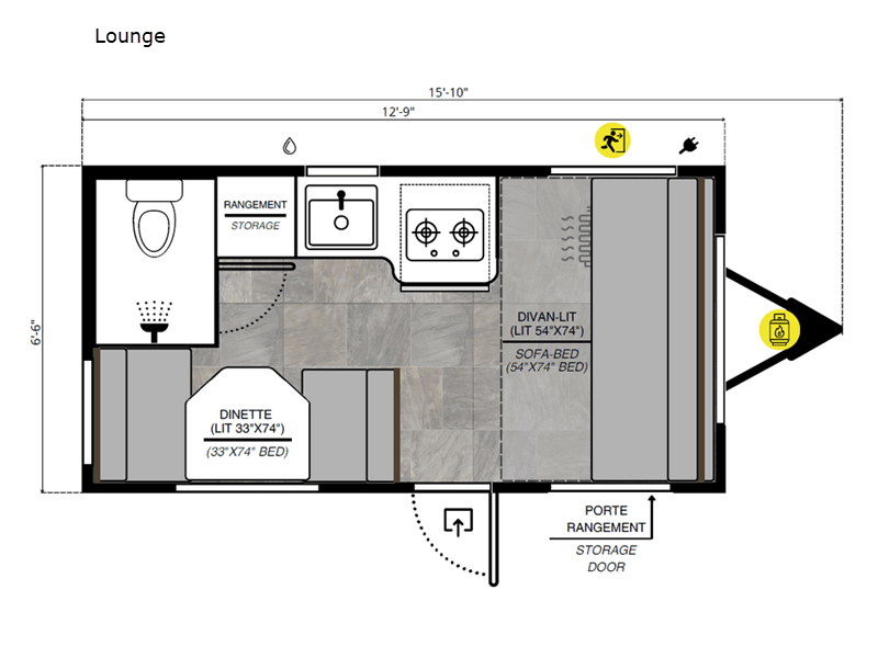 2026 ROULOTTES PROLITE INC PROLITE LOUNGE Floorplan