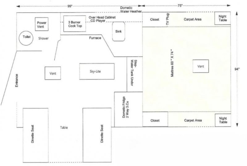 2026 WESTLAND RV MANUFACTURE LTD. TRAVELAIRE 83SL Floorplan
