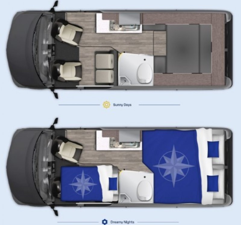 2026 WESTFALIA WAVE POP-TOP Floorplan