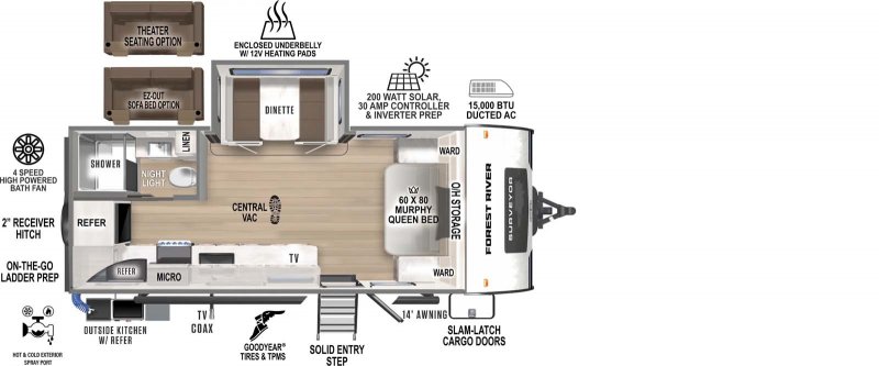 2026 FOREST RIVER SURVEYOR 203RKLE Floorplan