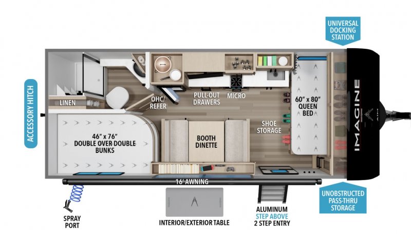2026 GRAND DESIGN IMAGINE AIM 20BHA Floorplan