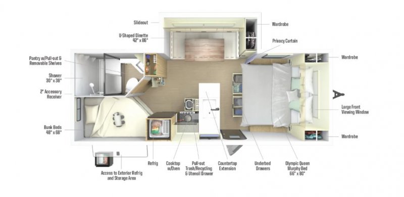2027 WINNEBAGO THRIVE 22MBH Floorplan