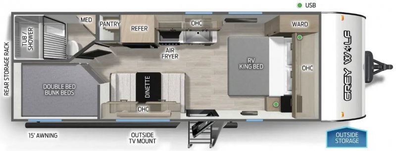 2027 FOREST RIVER CHEROKEE 22MKSE Floorplan