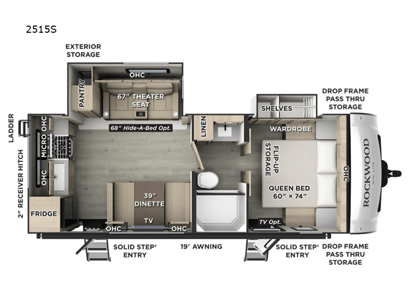 2026 FOREST RIVER ROCKWOOD MINI-LITE 2515S Floorplan