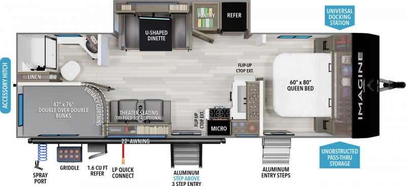 2027 GRAND DESIGN IMAGINE XLS 25DBE Floorplan