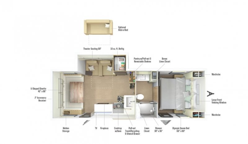 2027 WINNEBAGO THRIVE 25RLS Floorplan