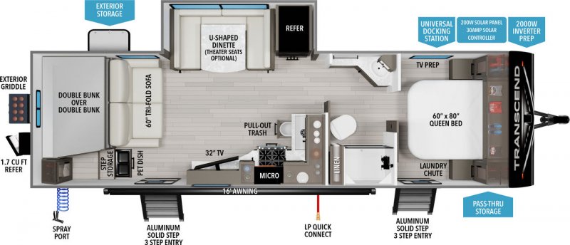 2027 GRAND DESIGN TRANSCEND 265BHT Floorplan
