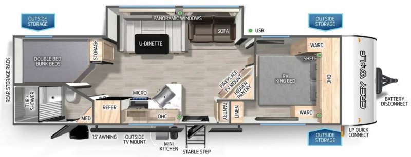 2027 FOREST RIVER CHEROKEE 26KF Floorplan