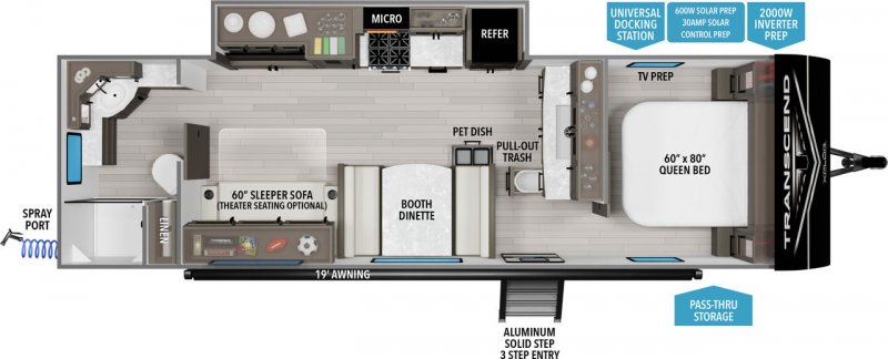 2026 GRAND DESIGN TRANSCEND 26RBX-SH Floorplan