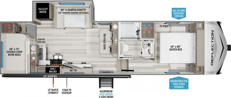 2027 GRAND DESIGN REFLECTION 100 27BH Floorplan