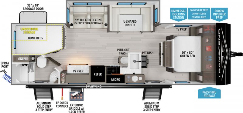 2026 GRAND DESIGN TRANSCEND 27DBX-SH Floorplan