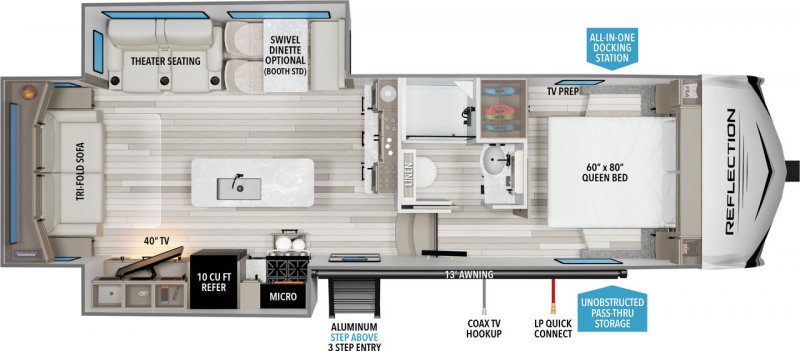2026 GRAND DESIGN REFLECTION 100 28RL Floorplan