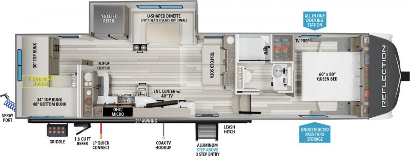 2026 GRAND DESIGN REFLECTION 150 298BH Floorplan