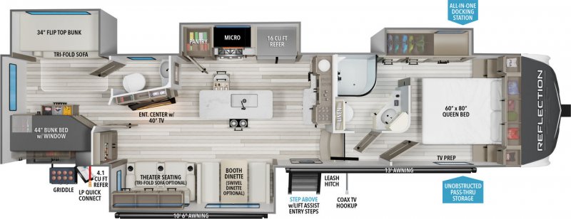 2026 GRAND DESIGN REFLECTION 311BHS Floorplan