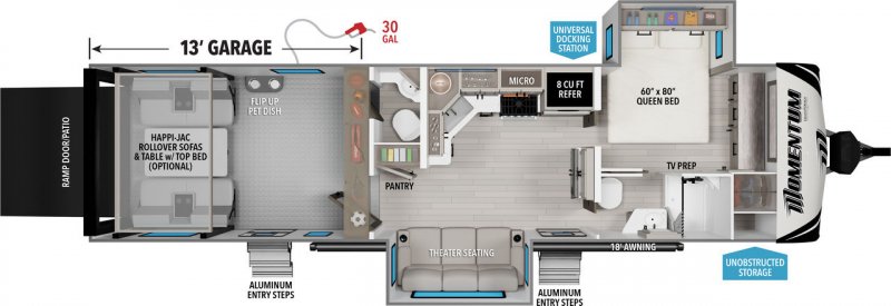 2027 GRAND DESIGN MOMENTUM G-CLASS 31G Floorplan