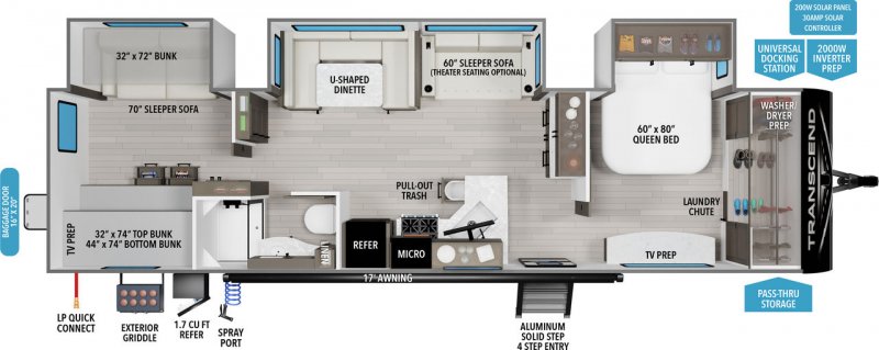 2027 GRAND DESIGN TRANSCEND 335BHT Floorplan