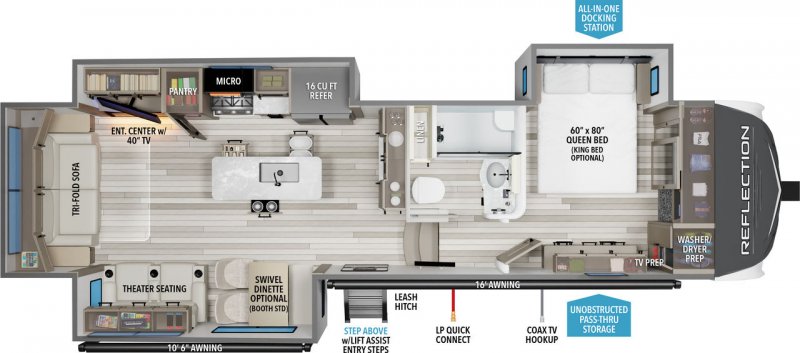 2022 GRAND DESIGN REFLECTION 337RLS Floorplan