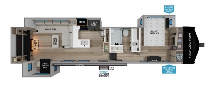 2027 GRAND DESIGN REFLECTION 350RDS Floorplan