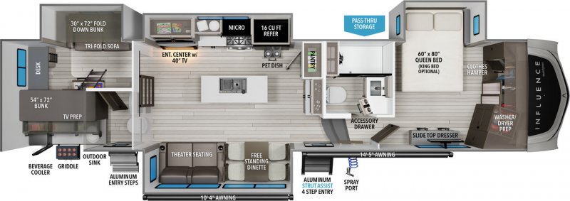 2026 GRAND DESIGN INFLUENCE 3704BH Floorplan
