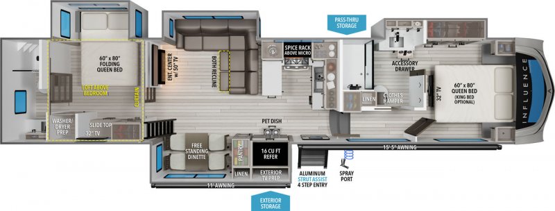 2026 GRAND DESIGN INFLUENCE 3804DS Floorplan