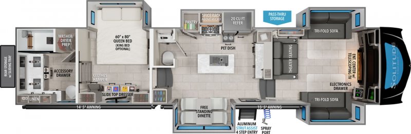 2026 GRAND DESIGN SOLITUDE 380FL Floorplan