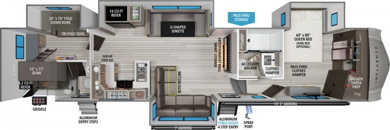 2026 GRAND DESIGN INFLUENCE 3904BH Floorplan