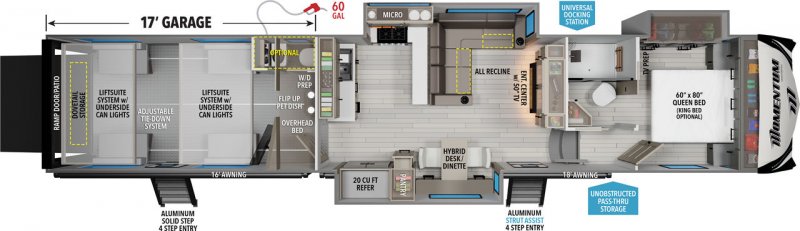 2026 GRAND DESIGN MOMENTUM M-CLASS 392M Floorplan