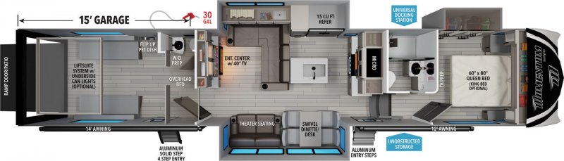2027 GRAND DESIGN MOMENTUM G-CLASS 394G-SH Floorplan
