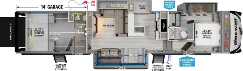 2026 GRAND DESIGN MOMENTUM M-CLASS 395MS Floorplan