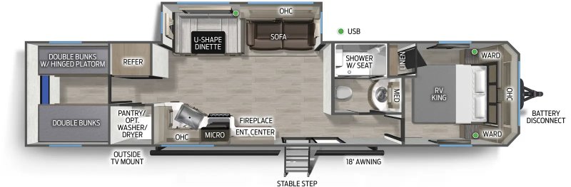 2027 FOREST RIVER TIMBERWOLF 39TN Floorplan