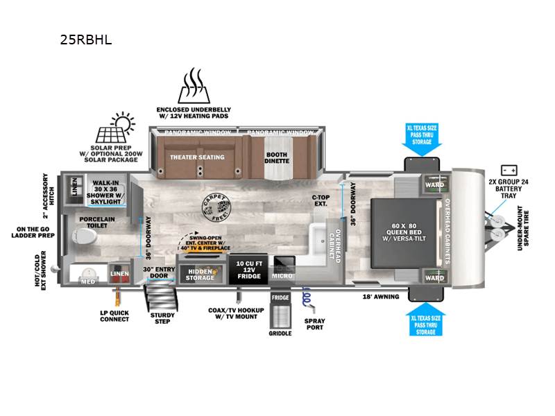 2026 FOREST RIVER SALEM 24RBHL Floorplan
