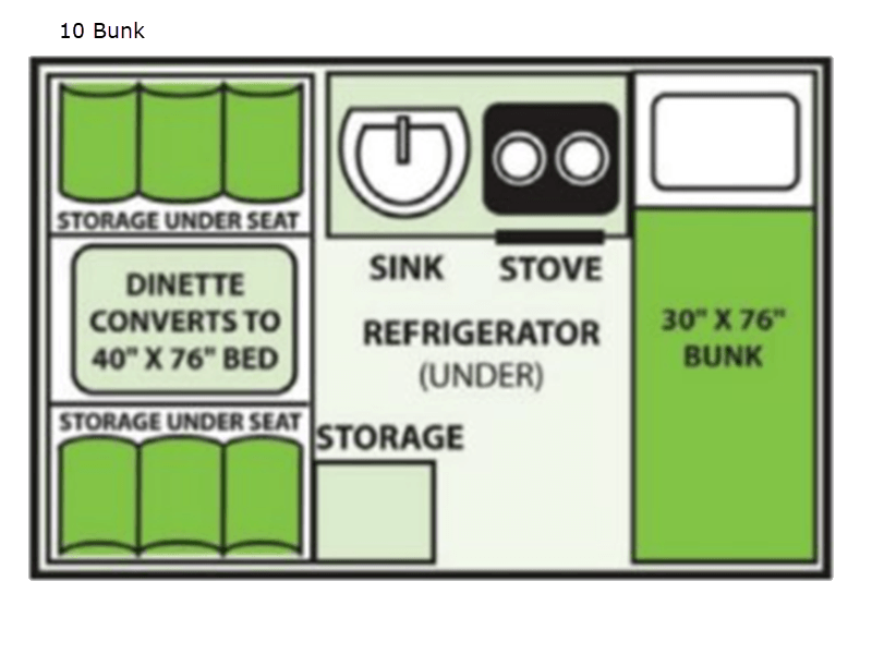2026 COLUMBIA NORTHWEST ALINER RANGER 10 Floorplan