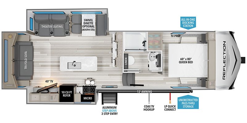 2025 GRAND DESIGN REFLECTION 100 28RL Floorplan