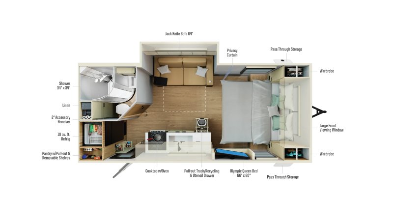 2026 WINNEBAGO RV THRIVE 18FBS Floorplan