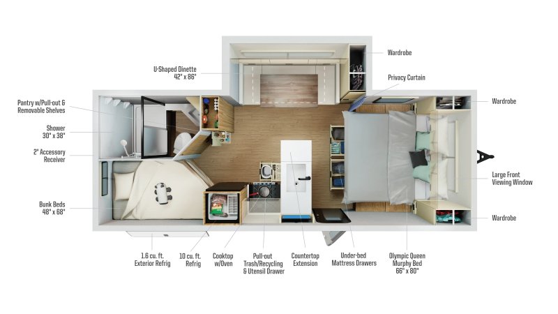 2026 WINNEBAGO RV THRIVE 22MBH Floorplan