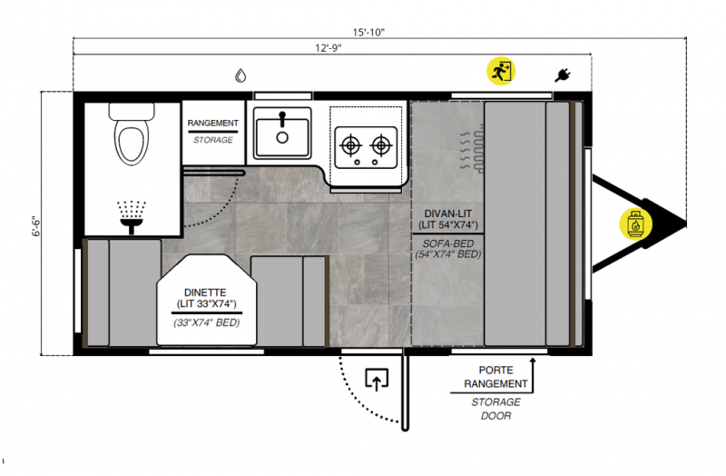 2024 ROULOTTES PROLITE INC PROLITE LOUNGE Floorplan