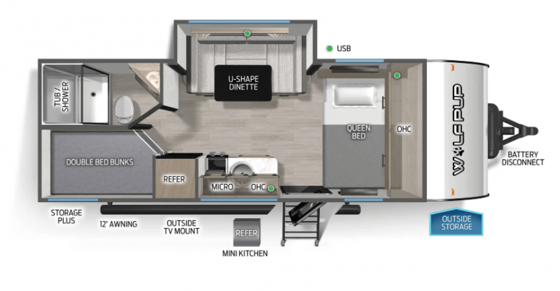 2026 FOREST RIVER WOLF PUP 17JWBL Floorplan