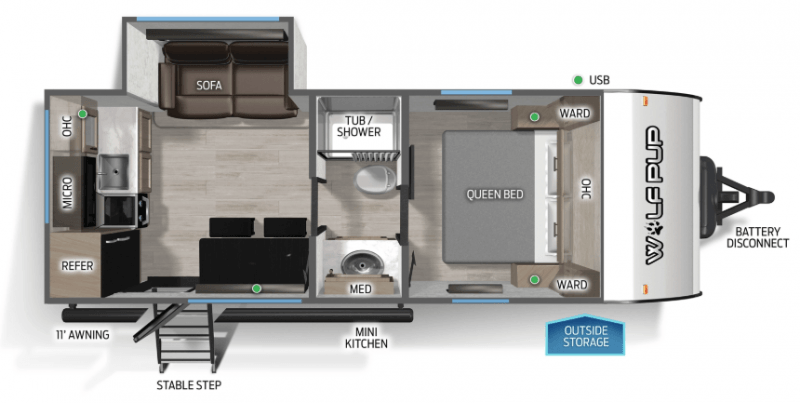 2026 FOREST RIVER WOLF PUP 17SCBL Floorplan