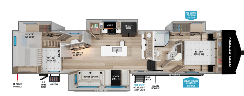 2024 GRAND DESIGN REFLECTION 362TBS Floorplan