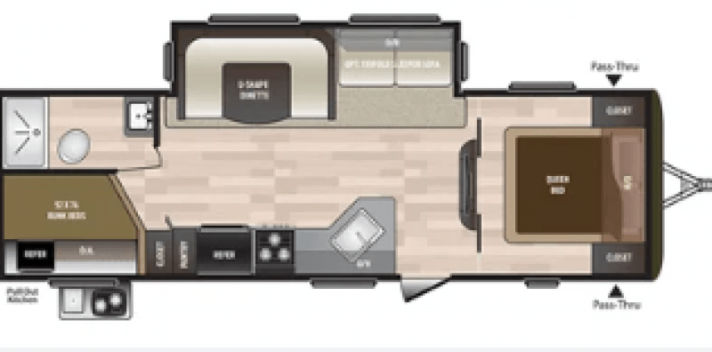 2019 KEYSTONE RV HIDEOUT 27DBS Floorplan
