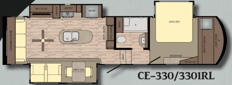 2017 KEYSTONE CAMEO 3301RL Floorplan