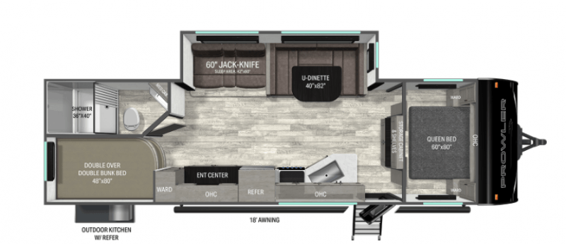 2027 HEARTLAND PROWLER 2802BHS Floorplan