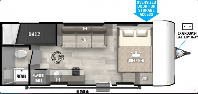 2026 FOREST RIVER WILDWOOD 175BHLE Floorplan