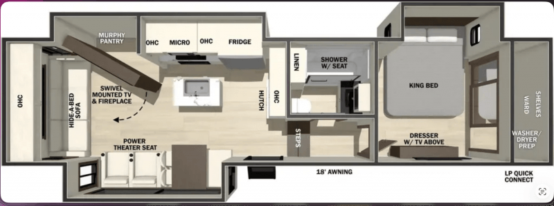 2026 FOREST RIVER CEDAR CREEK 29RL Floorplan
