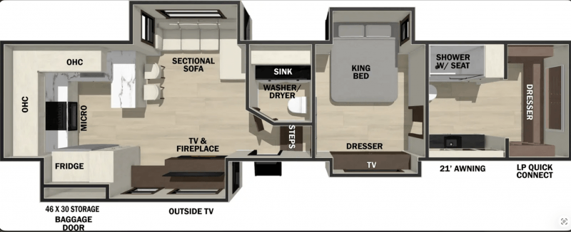 2026 FOREST RIVER CEDAR CREEK 385RK Floorplan