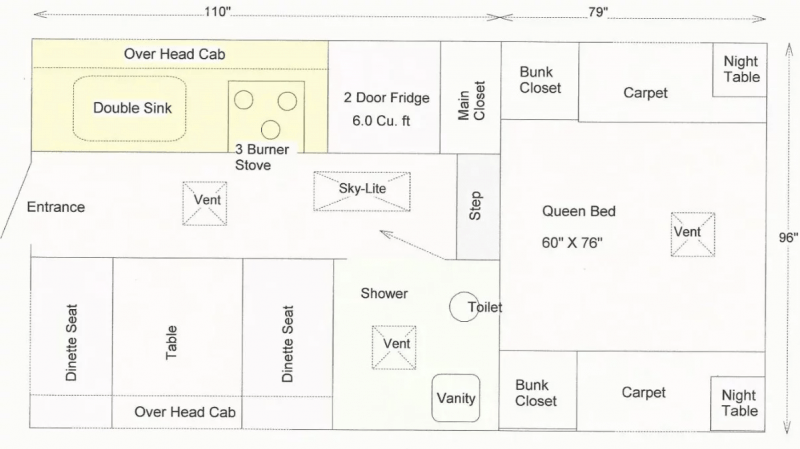 2027 WESTLAND RV MANUFACTURE LTD. TRAVELAIRE 9.0W Floorplan