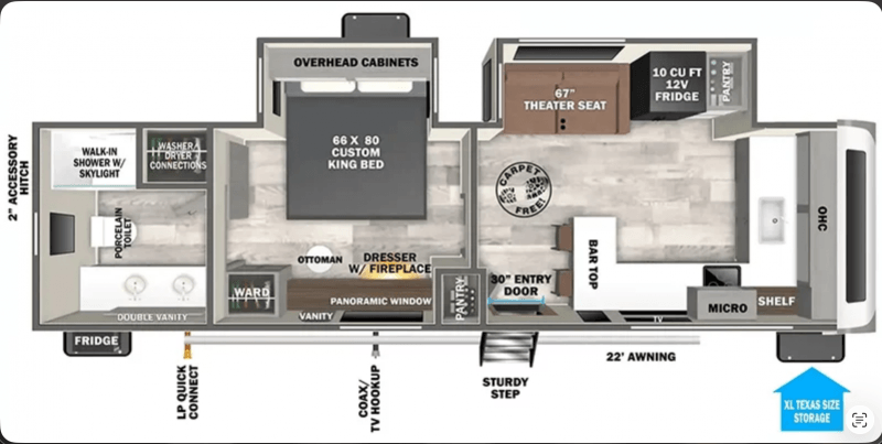 2025 FOREST RIVER SALEM 261FKRB Floorplan