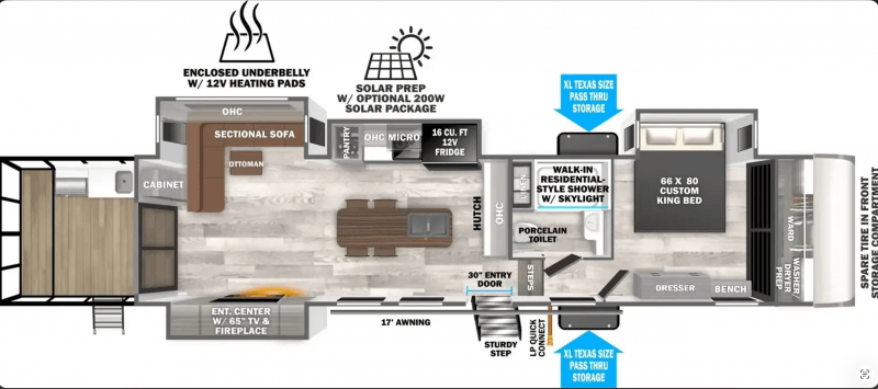 2025 FOREST RIVER SALEM 38VERANDA Floorplan